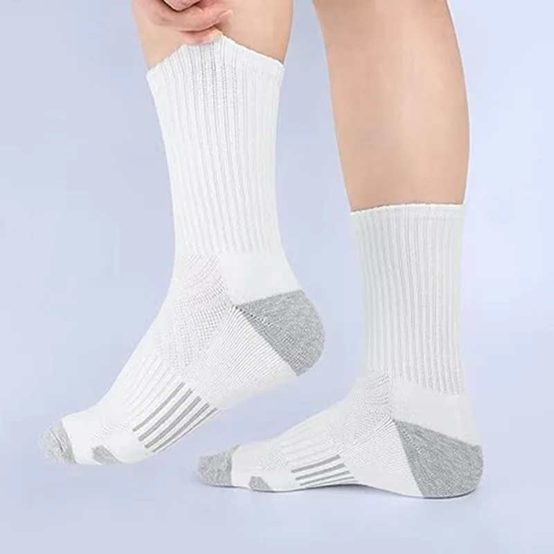 6 Pairs Men's Outdoor Gym Socks High Quality Comfortable Soft Buffered Running Socks Breathable Large Size New Style EU39-46