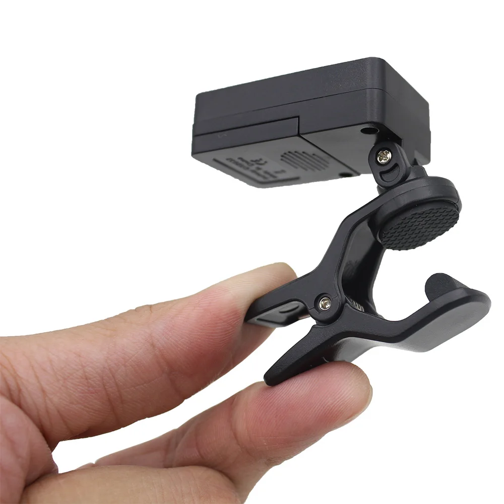 ユニバーサルデジタルクリップオンギターチューナー、エレクトリックurikri、低音、バイオリン、360度回転、ギターアクセサリー用