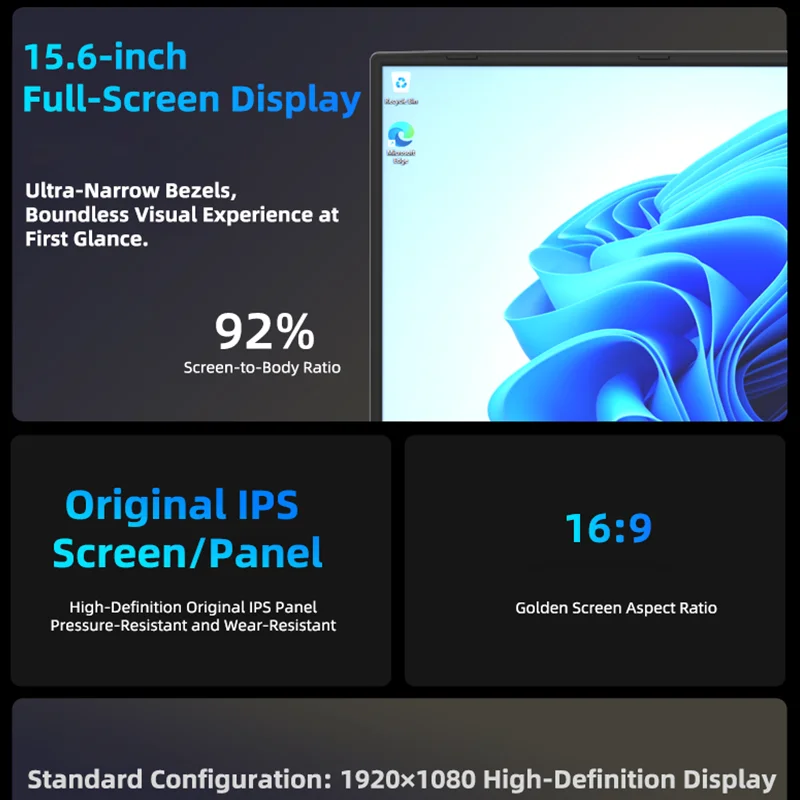 15.6-inch+7-inch laptop dual screen facial recognition business, RAW 32GB SSD 2TB DDR4， 180 ° backlit high-definition touch scre