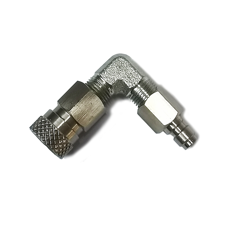 Adaptador de relleno macho y hembra de conexión rápida, ajuste de desconexión, relleno de 90 grados, estándar, 8mm, QD
