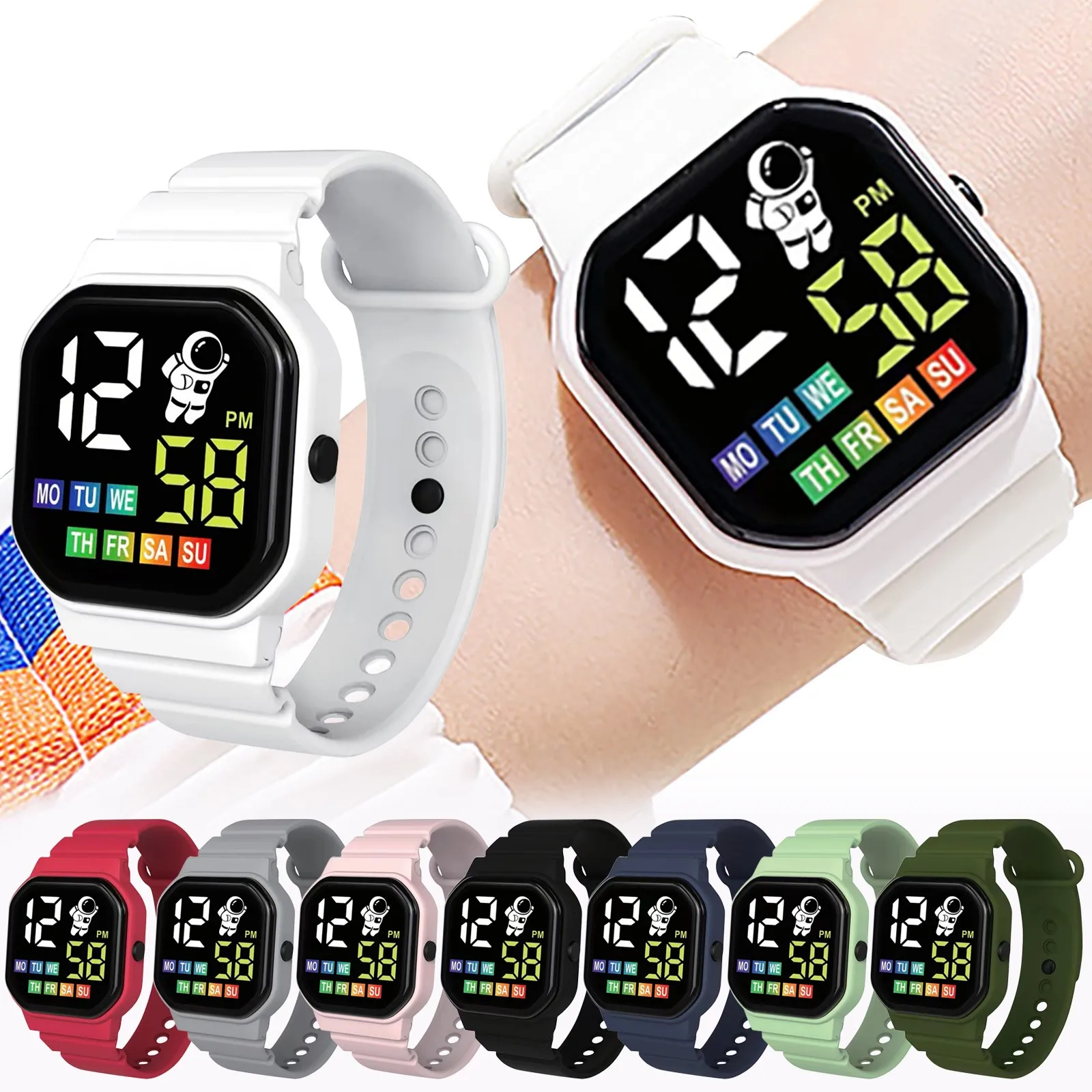 Relógio eletrônico para meninos meninas crianças esporte ao ar livre relógios display led multi-função relógio digital despertador reloj hombre