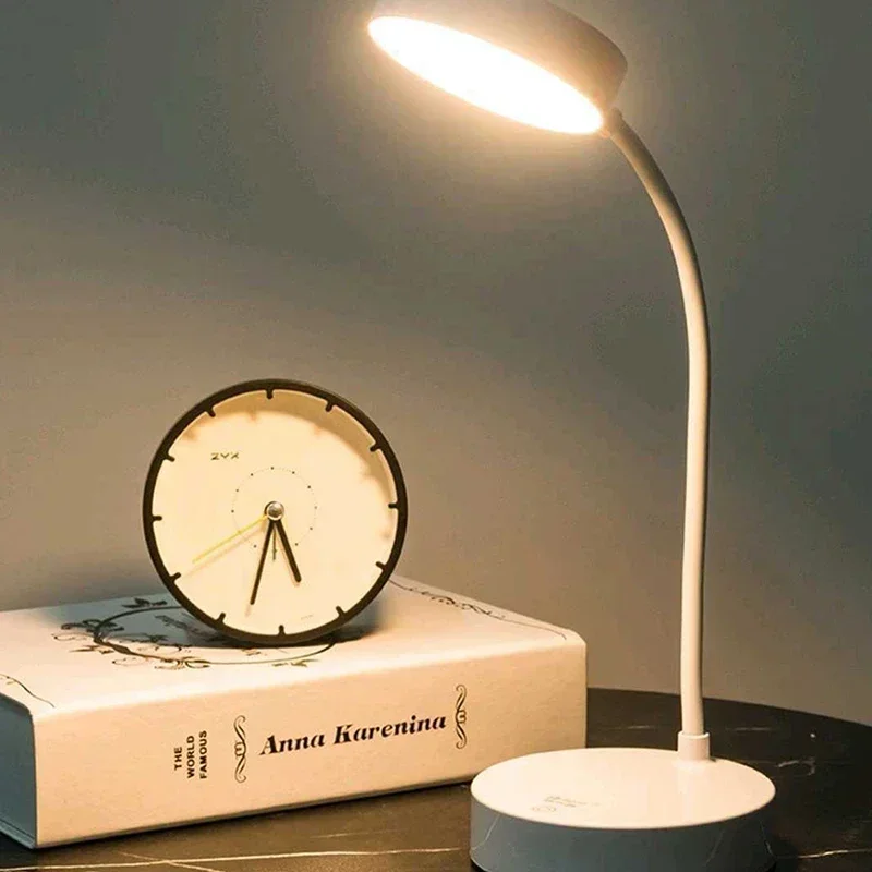 Portátil led lâmpada de mesa usb plug alimentado por bateria suporte luz 3 cores stepless escurecimento proteção para os olhos quarto lâmpada cabeceira