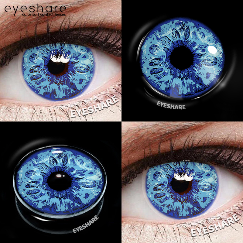 EYESHARE 1 paar Halloween Farbige Kontaktlinsen Cosplay Weiß Verrückte Kontaktlinsen Anime Rote Augenlinsen Blau Make-Up Kontaktlinsen
