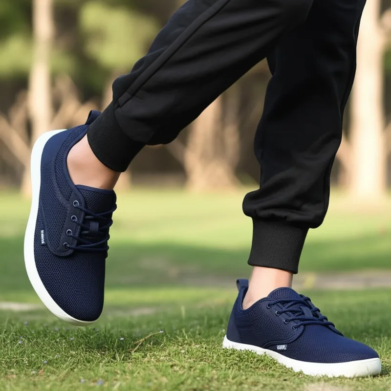 Breite Zehen-Männerschuhe, atmungsaktiv, gestrickt, Mesh, bequem, Barfuß, lässig, vielseitig, weiche Sohle, breite letzte Schuhe, Wanderschuhe 2025,
