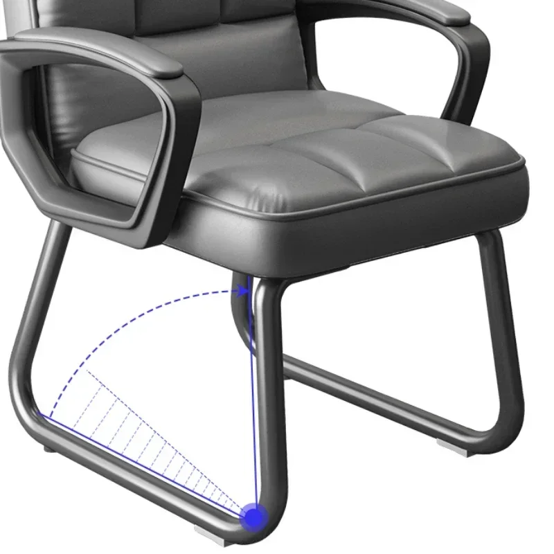 Steel Office Chair Stable Bow-shaped Computer Seats High Back Executive Chair Breathable Mahjong Seat Suitable for Study