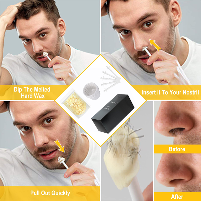 Draagbare Neus Ontharing Wax Set Pijnloos Neus Wax Bean Kit Papiervrije Neus Haar Wax Bonen Reiniging Wax Kit voor Mannen & Vrouwen