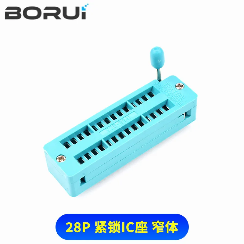 1 Cái/lốc 14 16 18 20 24 28 32 40 P Pin 2.54 MM Màu Xanh Lá Cây DIP Phổ ZIF IC Socket kiểm Tra Hàn Loại IC Ghế Khóa Zif Ổ Cắm