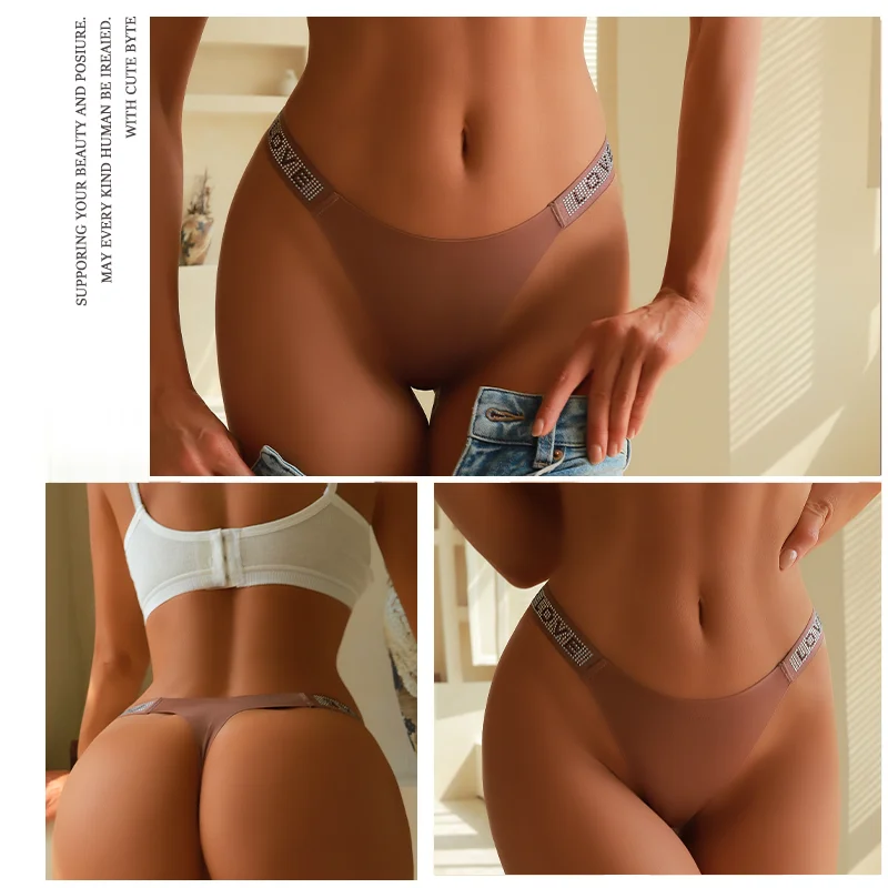 3Pcs/Set Low Waist сексуальные трусики женщины стринги стринги буквы бриллианты G-string спортивные стринги шорты трусы T-back размер XS-XL