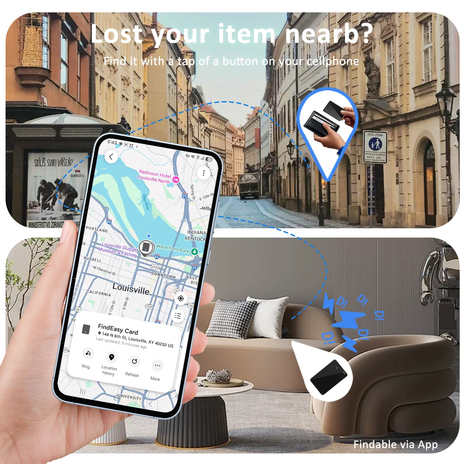 Bluetooth-кошелек-трекер для Samsung Galaxy Smart Tag GPS-локатор Поиск предметов работает с Samsung SmartThings