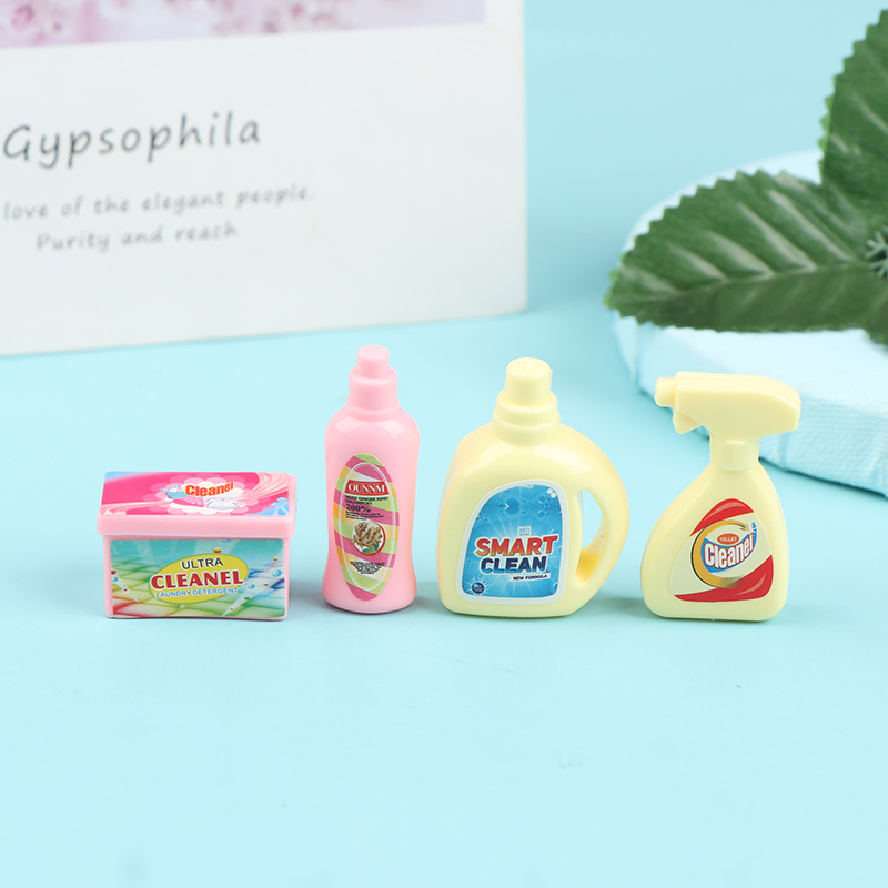 Набор для уборки миниатюрного кукольного дома, 4 шт./компл. 1:12, бытовое набор для мойки