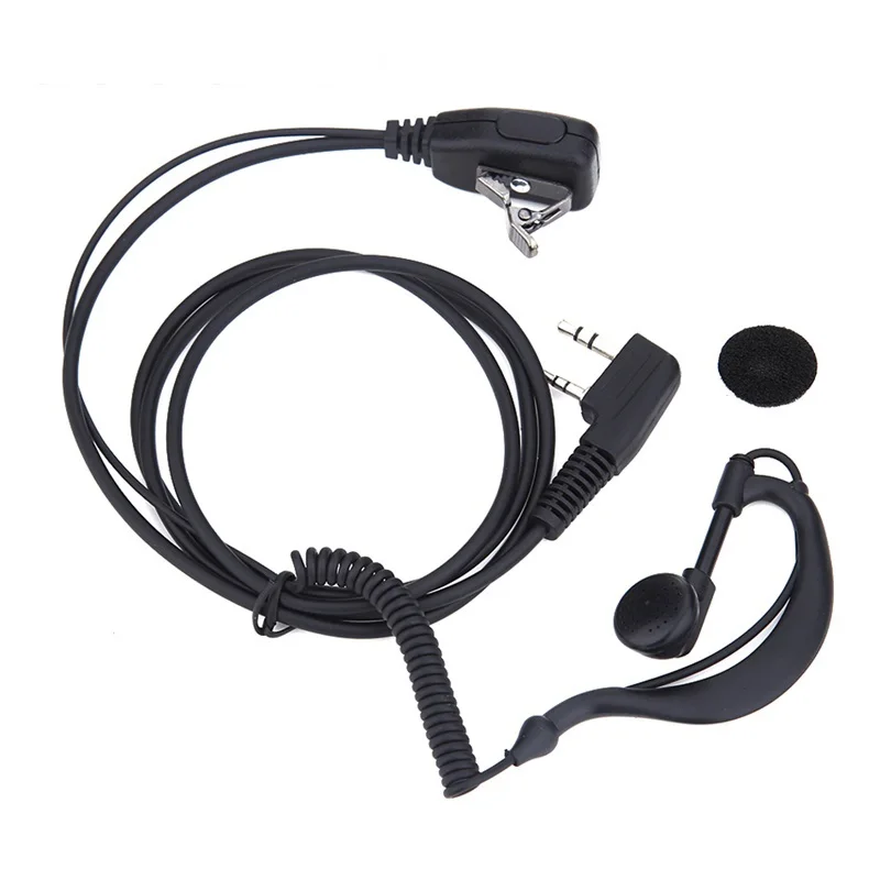 2 PIN Ohrhörer Headset PTT MIC 1 m Ohrbügel Walkie Talkie Ohrhörer Interphone Kopfhörer Ohrhörer für UV5R/KENWOOD/HYT