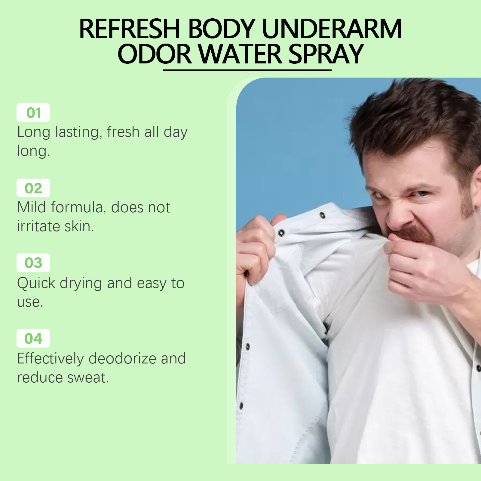 Achselgeruchsentferner-Spray, Parfüm, langanhaltendes Aroma, Achselschweiß, Deodorant, feuchtigkeitsspendende Hautpflege, erfrischendes Deodorant-Spray
