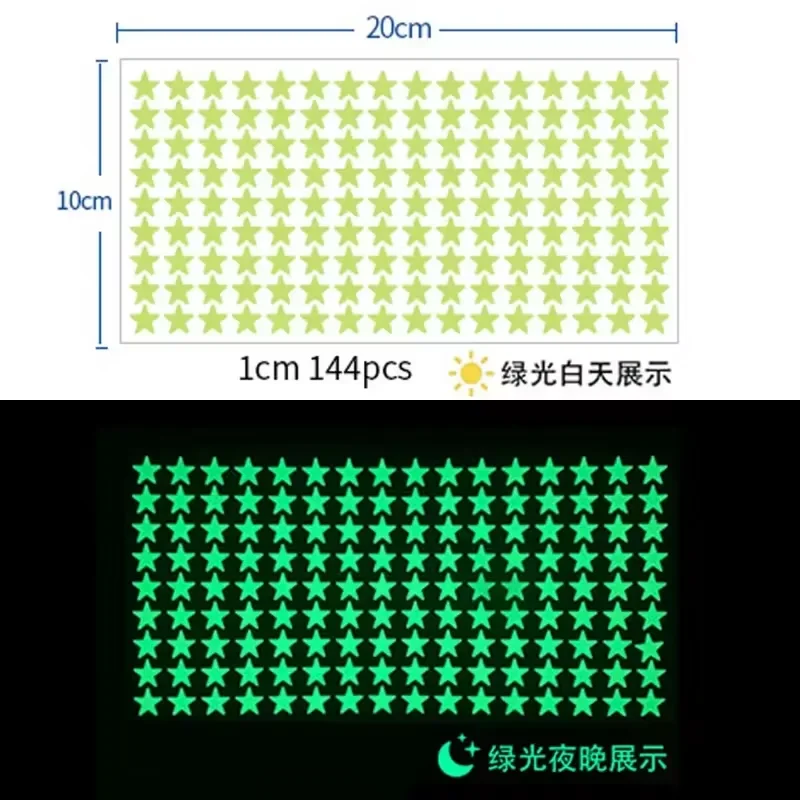 Pegatinas de pared de estrellas luminosas para habitaciones de niños, calcomanías de pared de techo de estrellas, pegatinas brillantes que brillan en la oscuridad, decoración del hogar, 2 uds.