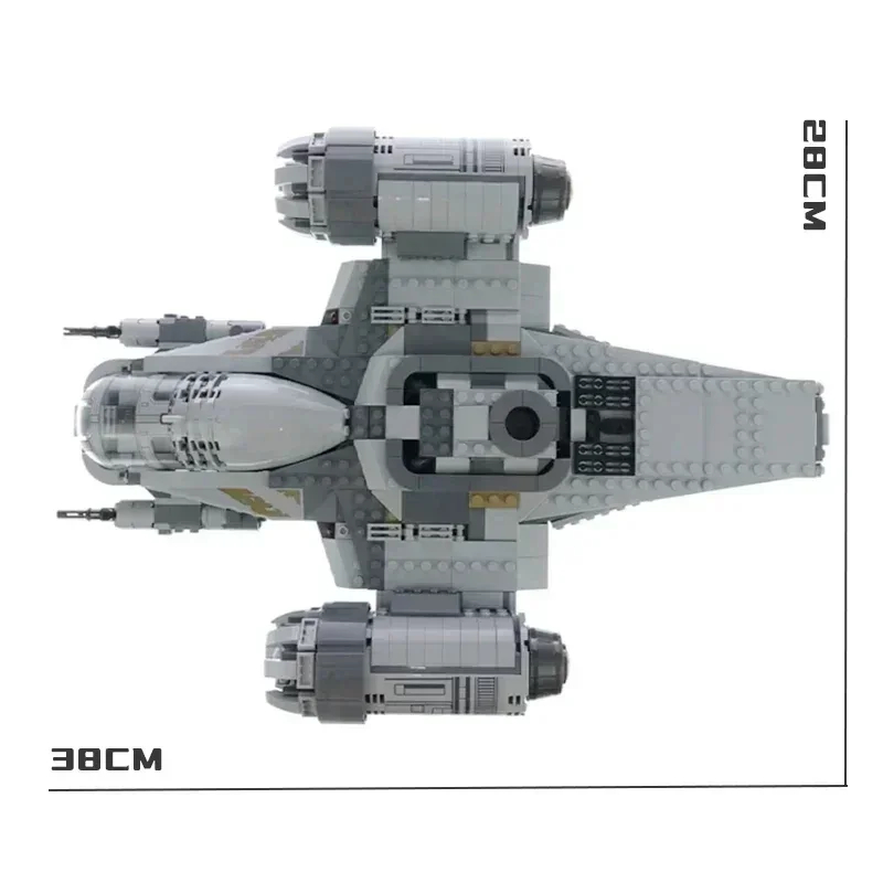 Nowy kreatywny statek kosmiczny zaawansowany technologicznie myśliwiec statek kosmiczny Mandalorian Razor Crest model statku kosmicznego klocki dla dzieci dorosłych