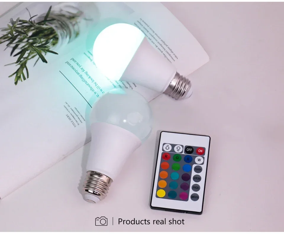 NEUE 16 Farben RGB-Birne LED Mehrfarbige Glühbirne E27-Sockel 220 V Haushaltsbeleuchtung Dimmbar 24 Tasten Fernbedienung Atmosphäre Neonlicht