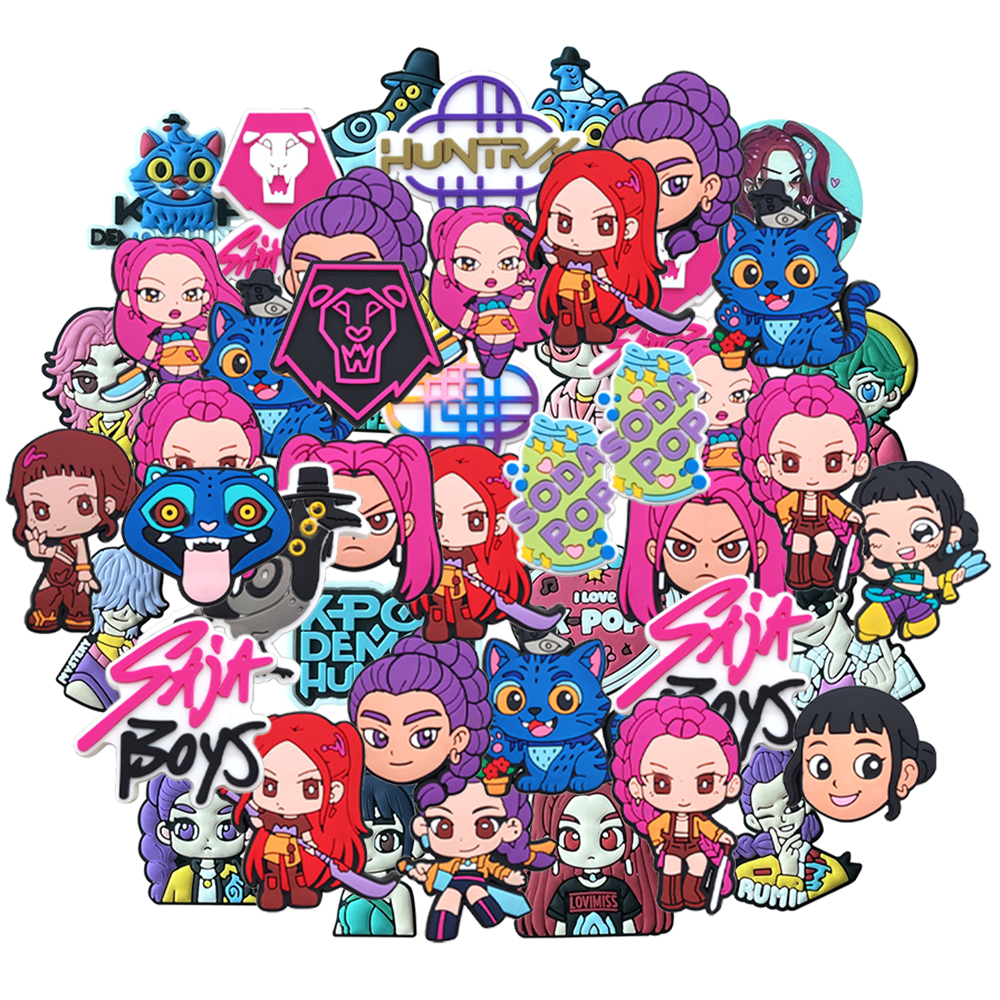 18-100pcs KPop Demon Hunters Shoe Charms For Clogs Ghost Shoe Decoration Premium Quality Popular Shoe Accessories Great Gift