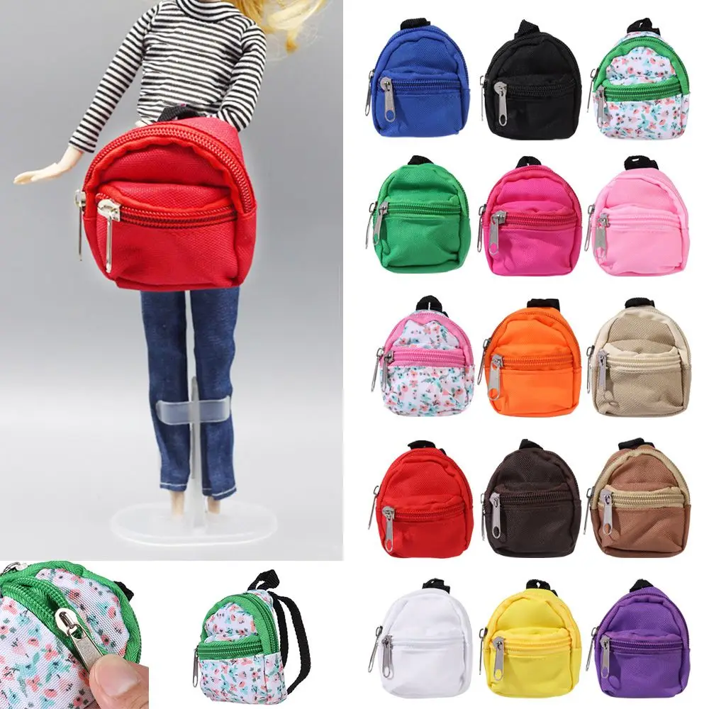 Mini mochilas con cremallera para muñecas, lindas mochilas escolares para muñecas, estuche de viaje, accesorios para muñecas, suministros para juegos de muñecas