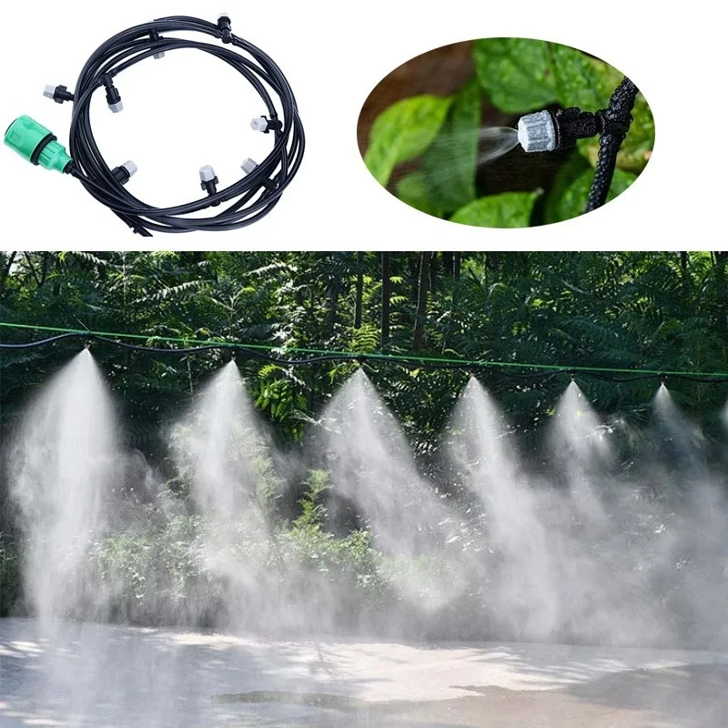 Nuova Irrigazione 10 Metri 10 Irrigatori Ugelli Spruzzatore D'acqua Nebulizzazione Nebbia Sistema di Ugello di Raffreddamento Giardino Sistema di Spruzzatura Agricola