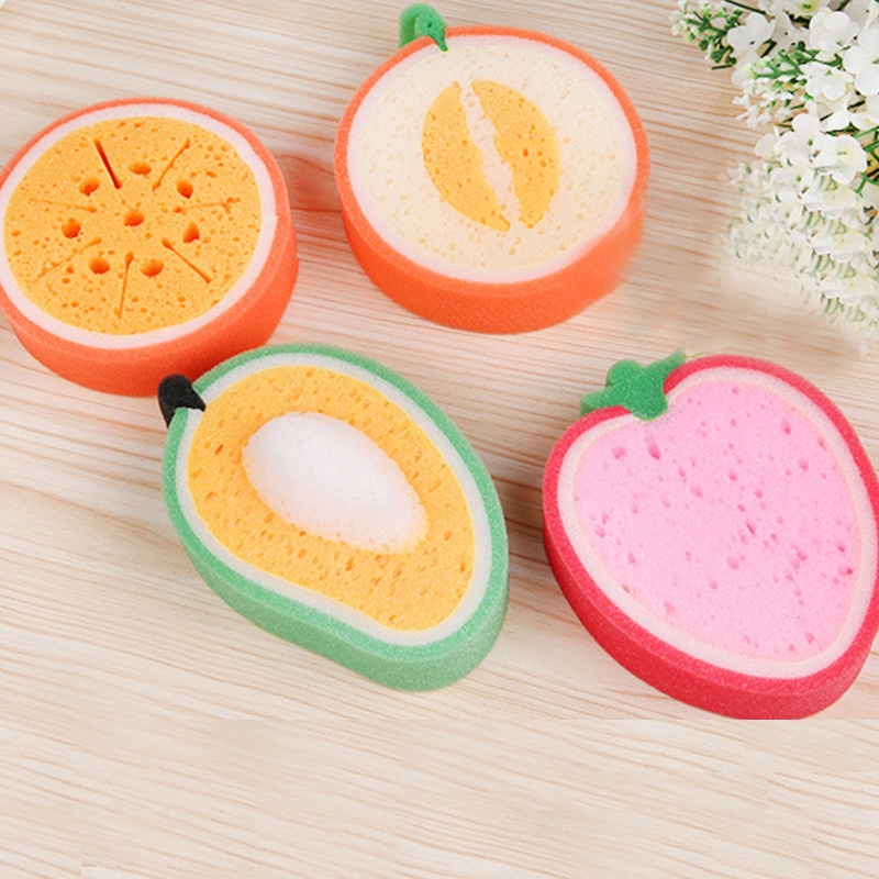 Nette Frucht Geformt Peeling Weichen Schwamm Körper Wäscher Bad Peeling Peeling Entfernung Werkzeug Schwamm Dusche Pinsel