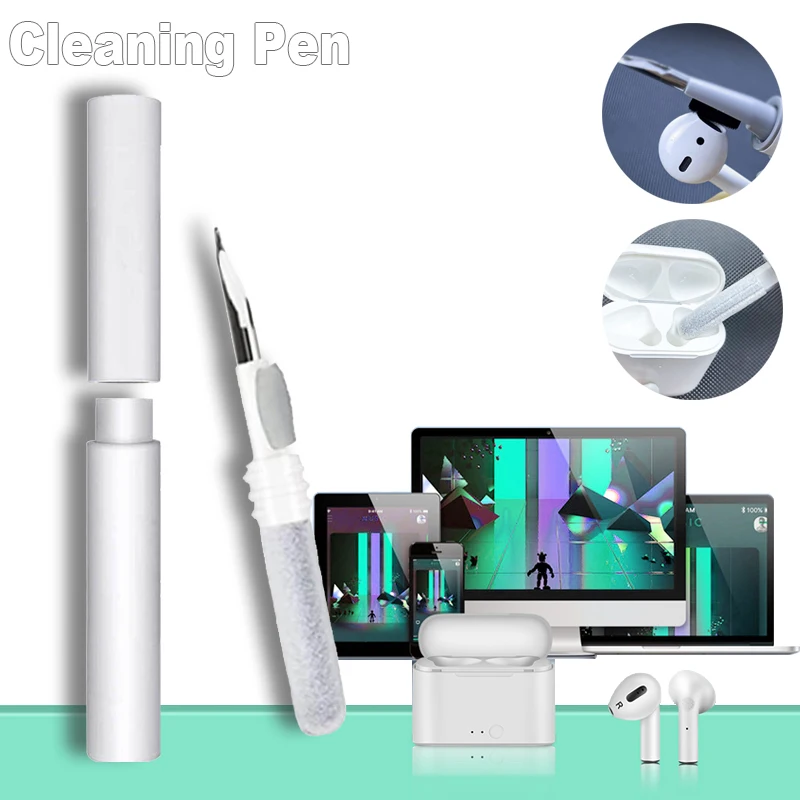 Caneta de limpeza de fones de ouvido bluetooth, kit de limpeza para airpods pro 3 2 1, escova para fones de ouvido sem fio, estojo de carregamento, ferramentas de limpeza