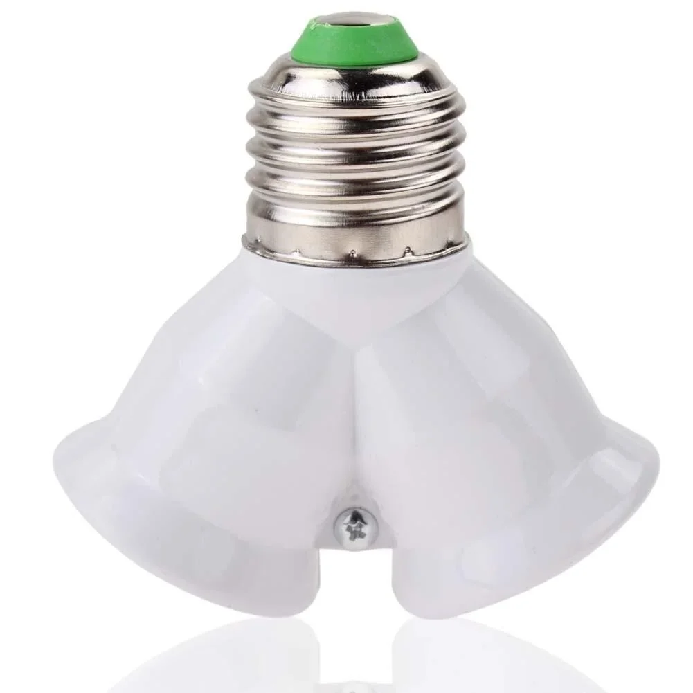 Screw E27 LED Base Light Lamp Bulb Socket E27 To 2-E27 Splitter Adapter Lamp Holder Socket Bulb Holder Lighting Accessories