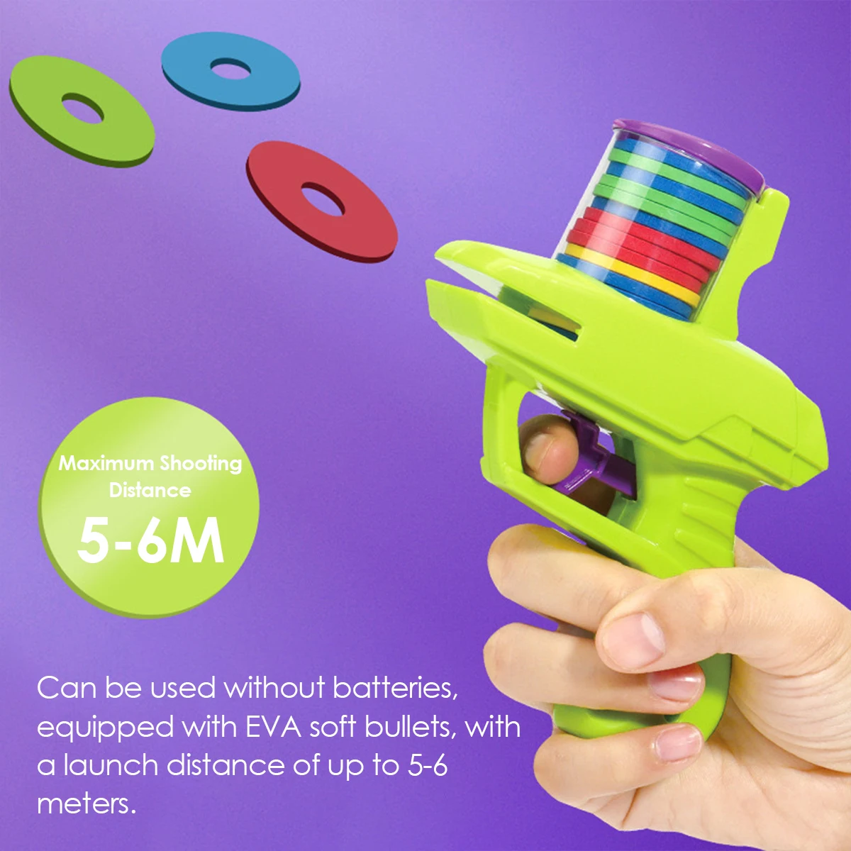 1pc bambini gioco all'aperto disco pistola giocattolo disco volante tiro lanciatore pistola doppio genitore-figlio giocattolo interattivo per bambini per i regali dei ragazzi