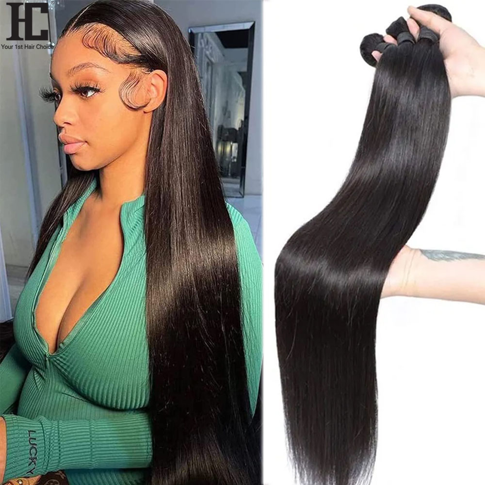 12A Brasilianische Gerade Webart Bundles 40 Zoll Unverarbeitete Menschliches Haar Extensions 3/4 Stück Natürliche Farbe 100% Menschliches Haar Weben