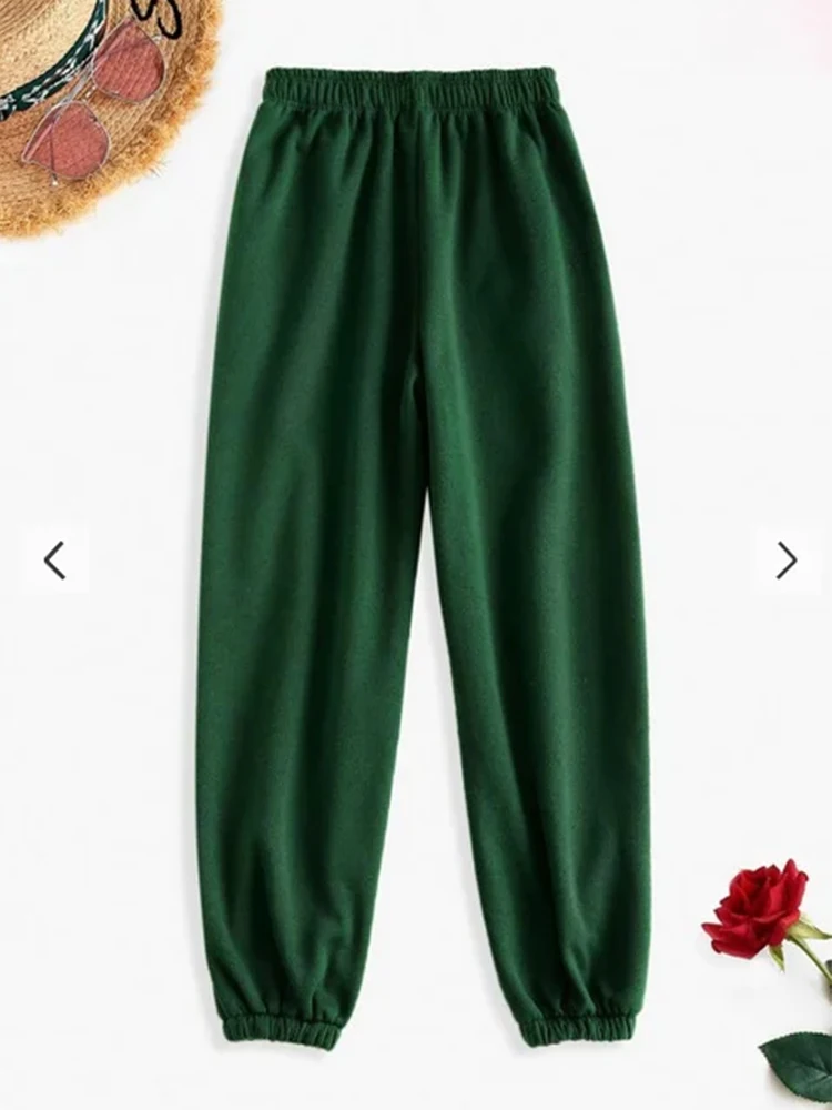 Calça de moletom confortável de cintura alta para mulheres, elástica e macia, para uso diário com cintura elástica