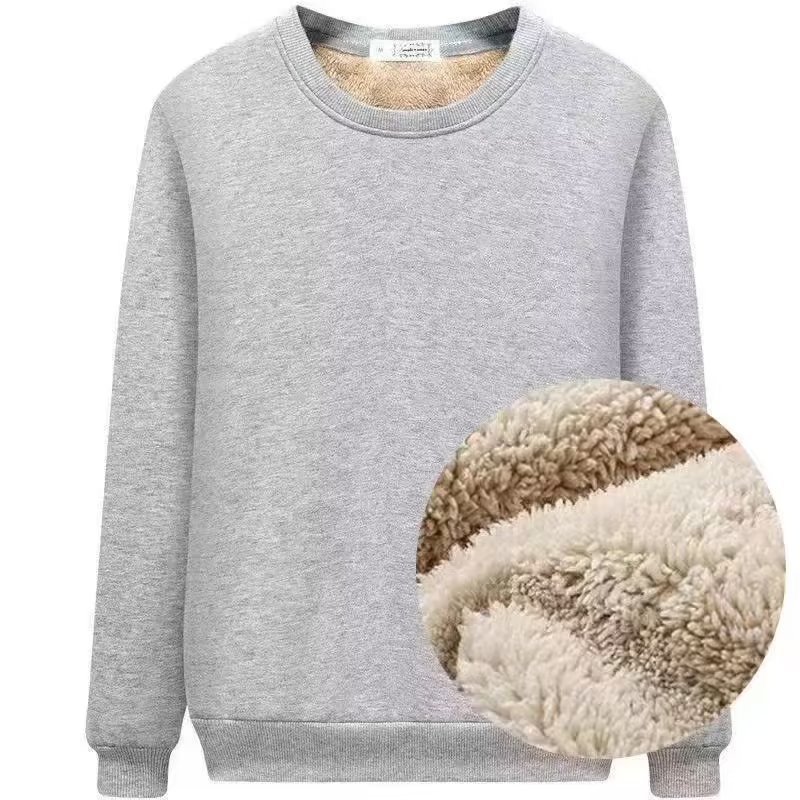 T-shirt foderata in pile caldo nuovo inverno da uomo girocollo spesso pullover basic solido felpa termica comoda biancheria intima top abbigliamento