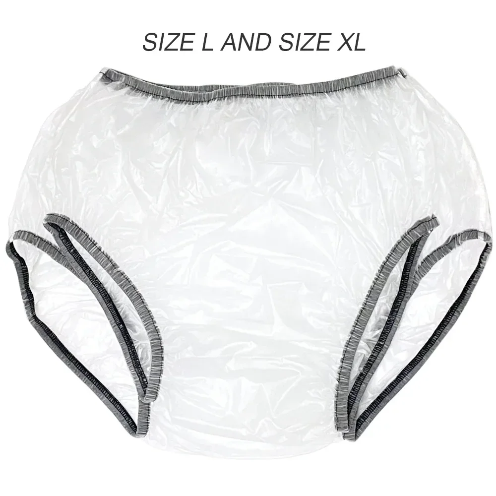 1 PC PVC ผ้าอ้อมผู้ใหญ่ Elastic เอวกางเกงขาสั้นพลาสติกสําหรับผู้สูงอายุผู้ชายและผู้หญิงโปร่งใสกางเกงผ้าอ้อมกันน้ํา