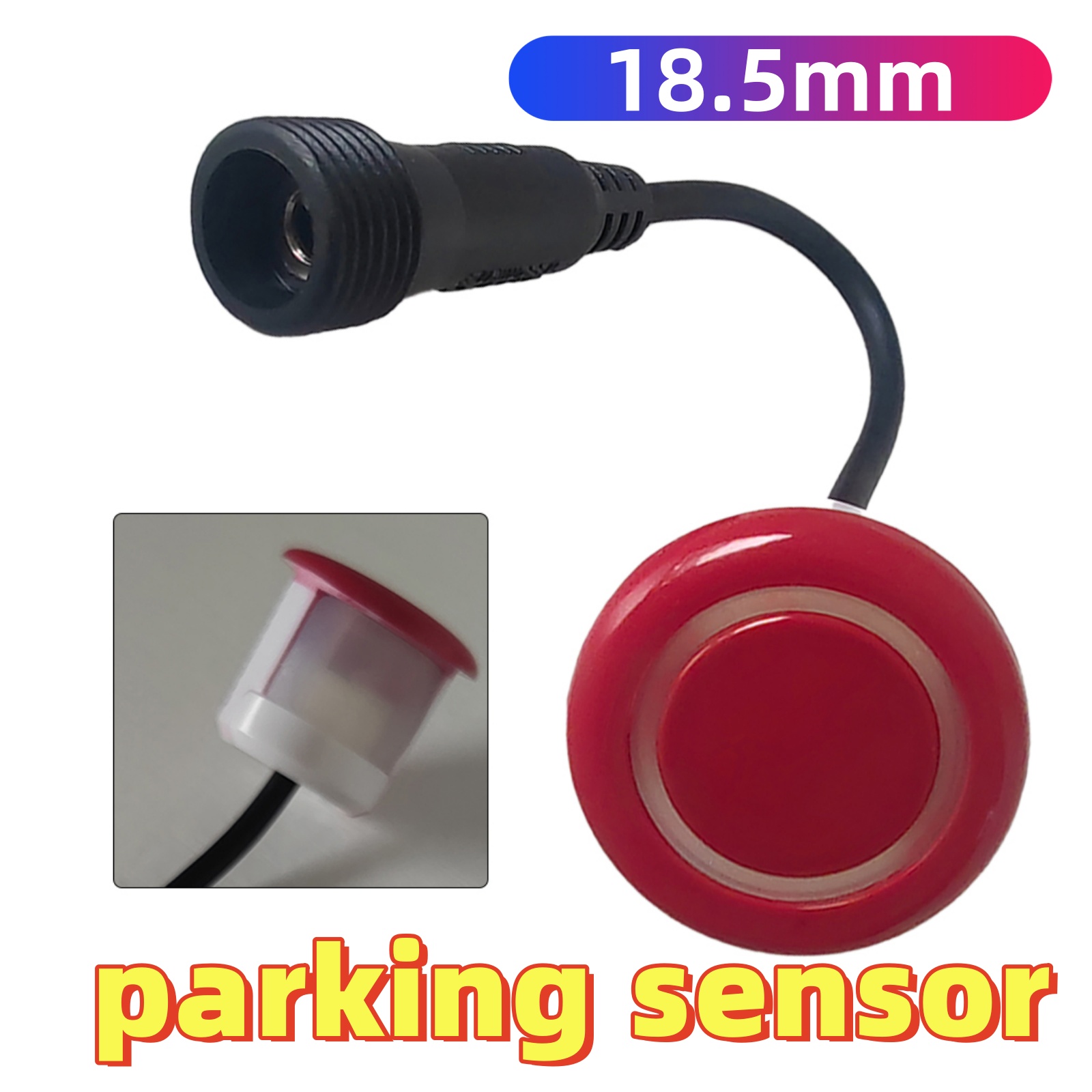 Parkeersensor 18.5mm 23mm Omkeren-Radar Sonde Upgrade 0.14m Kabel Witte Auto Achteruit Inparkeren waterdichte Sensor Geluid