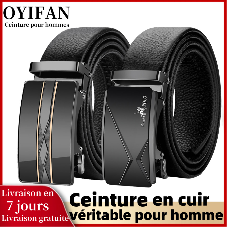 OYIFAN hommes ceinture en cuir véritable ceinture pour hommes ceintures automatiques ceinture réglable ceintures d'affaires 