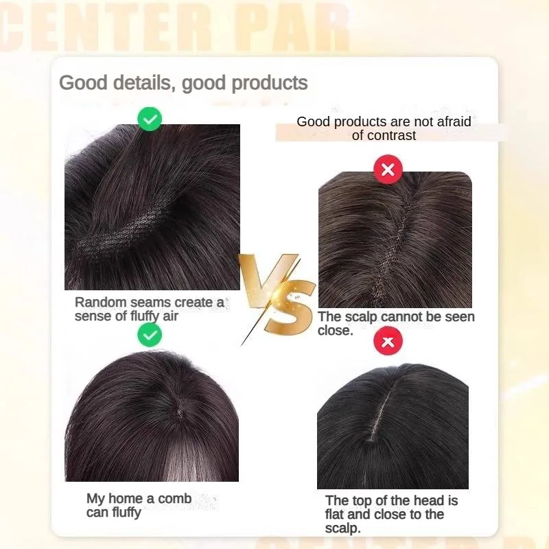 Topper de cheveux humains à sangle réglable pour femmes, postiche frontale Invisible, séparation libre, dentelle pour cheveux amincissants