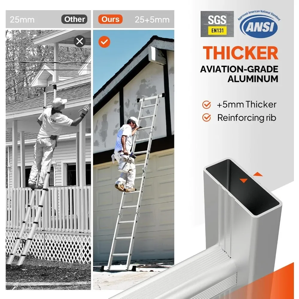 Folding Ladder Multi-Purpose Aluminium Extension 7 in 1 Step Heavy Duty Combination EN 131 Standard