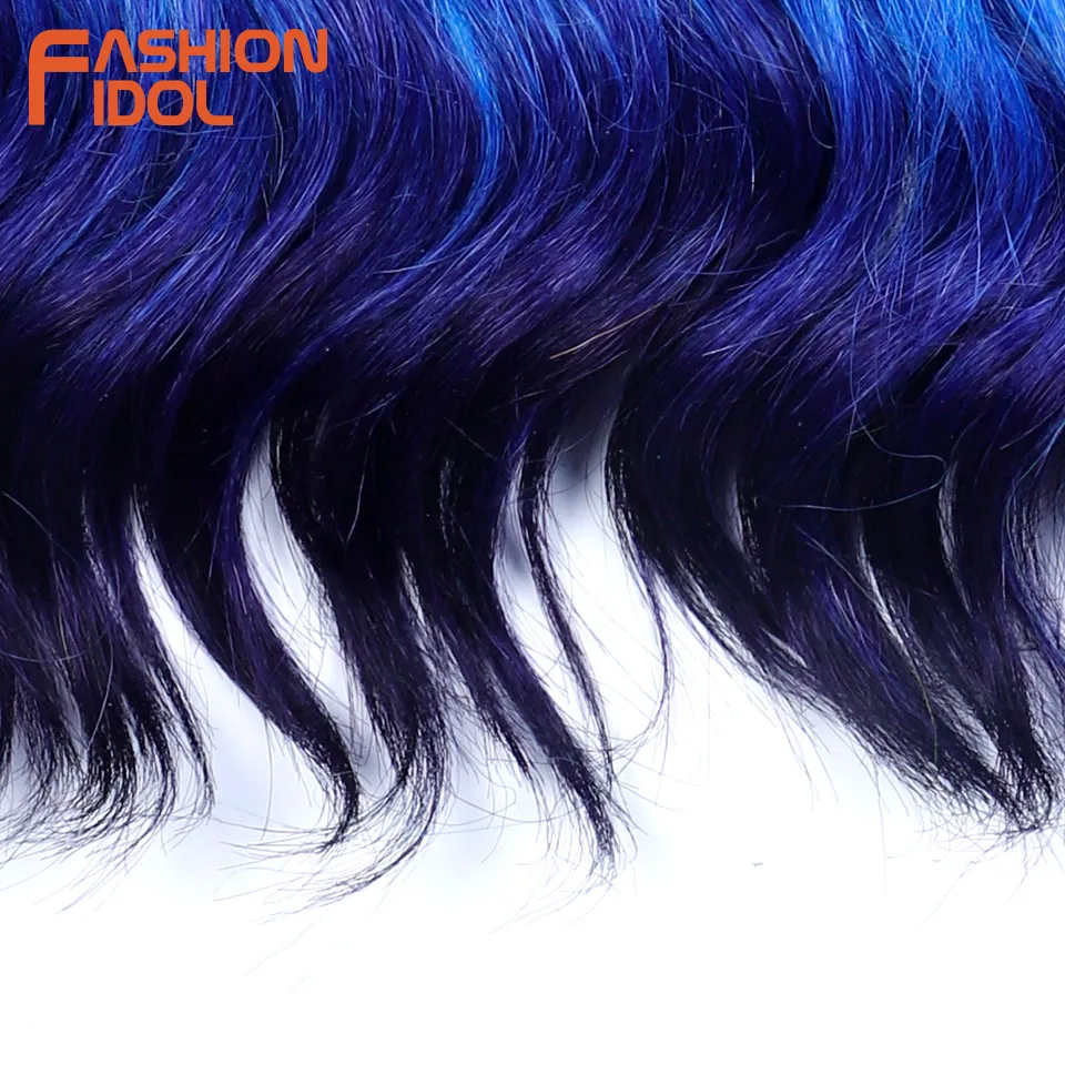MODE IDOL 16 Zoll 3PCS Tiefe Wellenförmige Twist Häkeln Haar Synthetische Wasser Welle Haar Häkeln Zöpfe Ombre Regenbogen Haar extensions