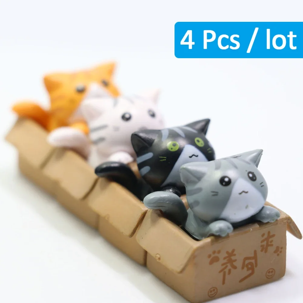 Kawaii Mini Gatto Ornamento Statua di gattino da giardino Regalo per bambini Bambini Decorazione della stanza del bambino Giocattolo Figurine in miniatura Decorazioni per la casa