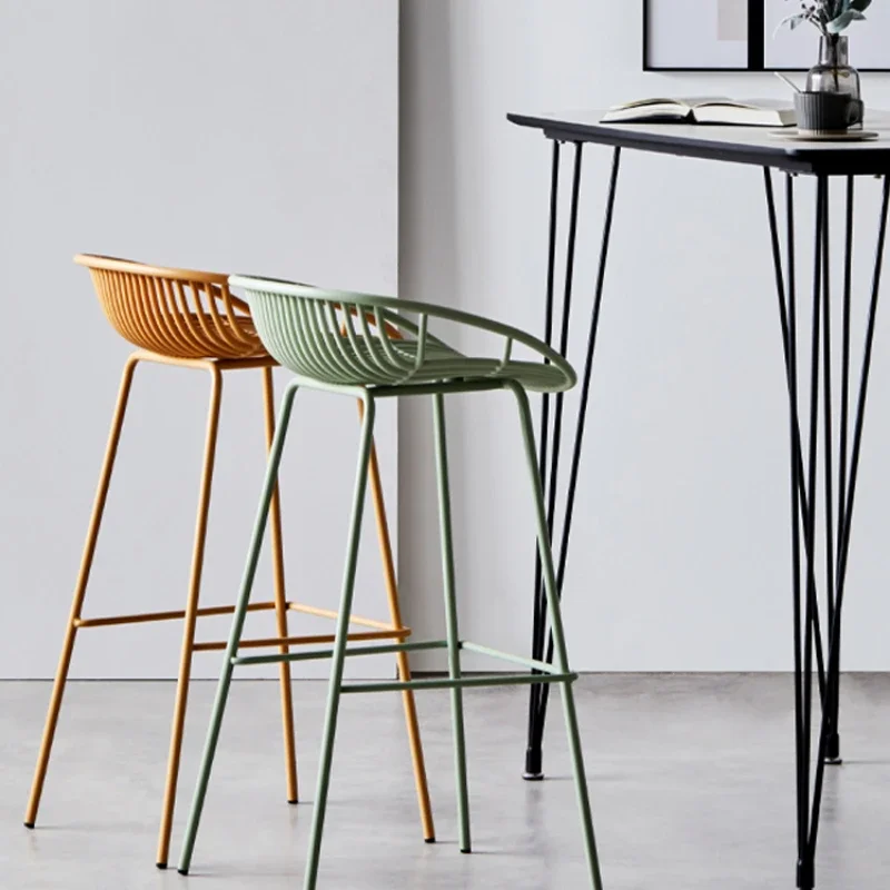Nordic ห้องนั่งเล่นโมเดิร์น Minimalist สํานักงานเก้าอี้บาร์สูงรับประทานอาหารโลหะเก้าอี้เล่นเกมกลางแจ้ง Camping Sedie สไตล์เฟอร์นิเจอร์