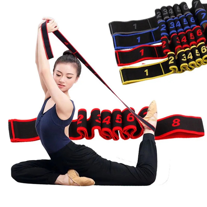 Faixas de resistência de estiramento de yoga adulto alta elasticidade multi-segmento cinto yoga assistido alongamento cinto yoga produtos de fitness