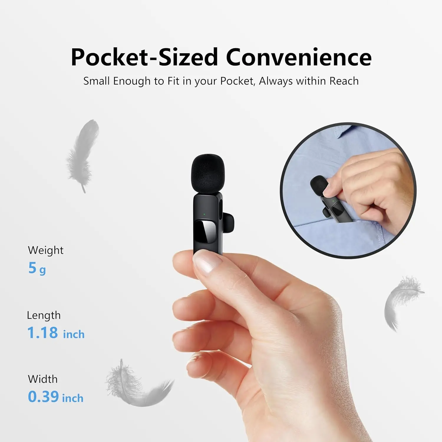 Nuevo Micrófono Lavalier inalámbrico, Mini micrófono portátil para grabación de Audio y vídeo para iPhone, ios, teléfono para juegos en vivo