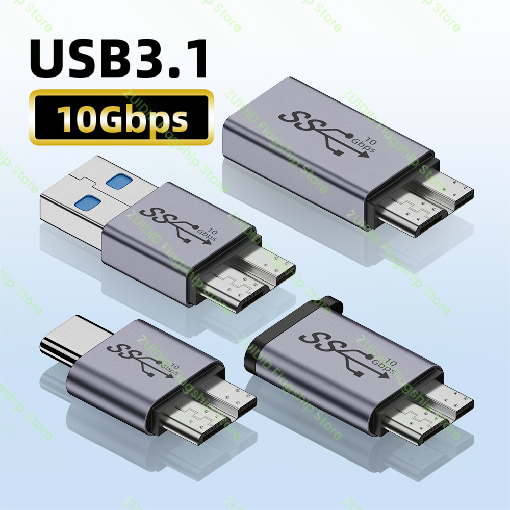 Адаптер USB A/C к Micro B 3.0, 10 Гбит/с, сверхскоростной преобразователь синхронизации данных для Macbook Pro Samsung HDD SSD, адаптер типа C к Micro B