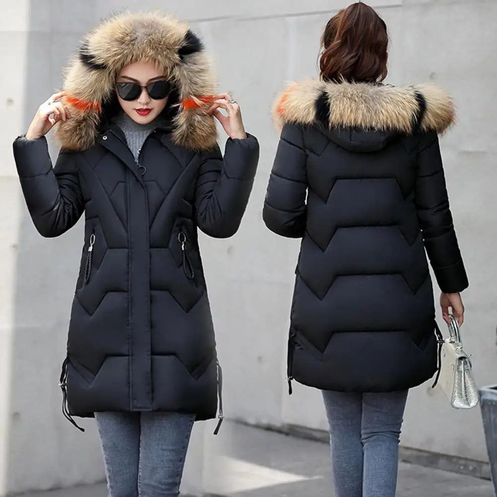 Abrigos de moda, chaqueta de invierno para mujer, Parka larga con capucha para mujer, prendas de vestir a prueba de viento de Color sólido, Parka 2024