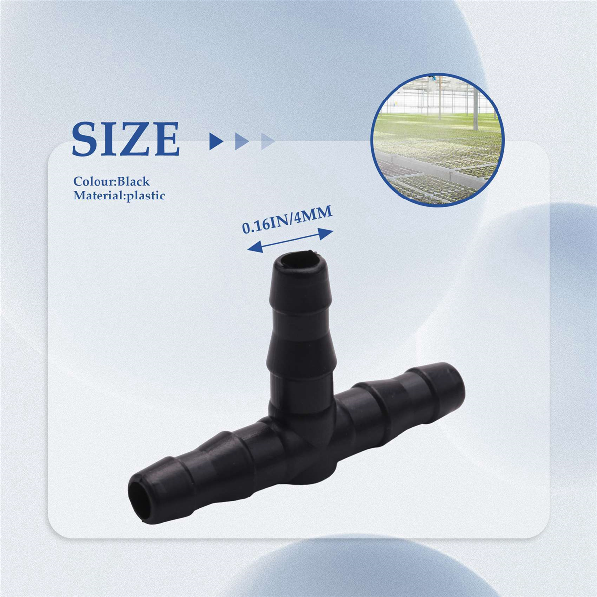 หยดชลประทาน Barbed Connectors,Universal Barbed TEE อุปกรณ์ 100 ชิ้น, เหมาะกับ 1/4 นิ้วท่อหยด (4/7 มม.ท่อ TEE)