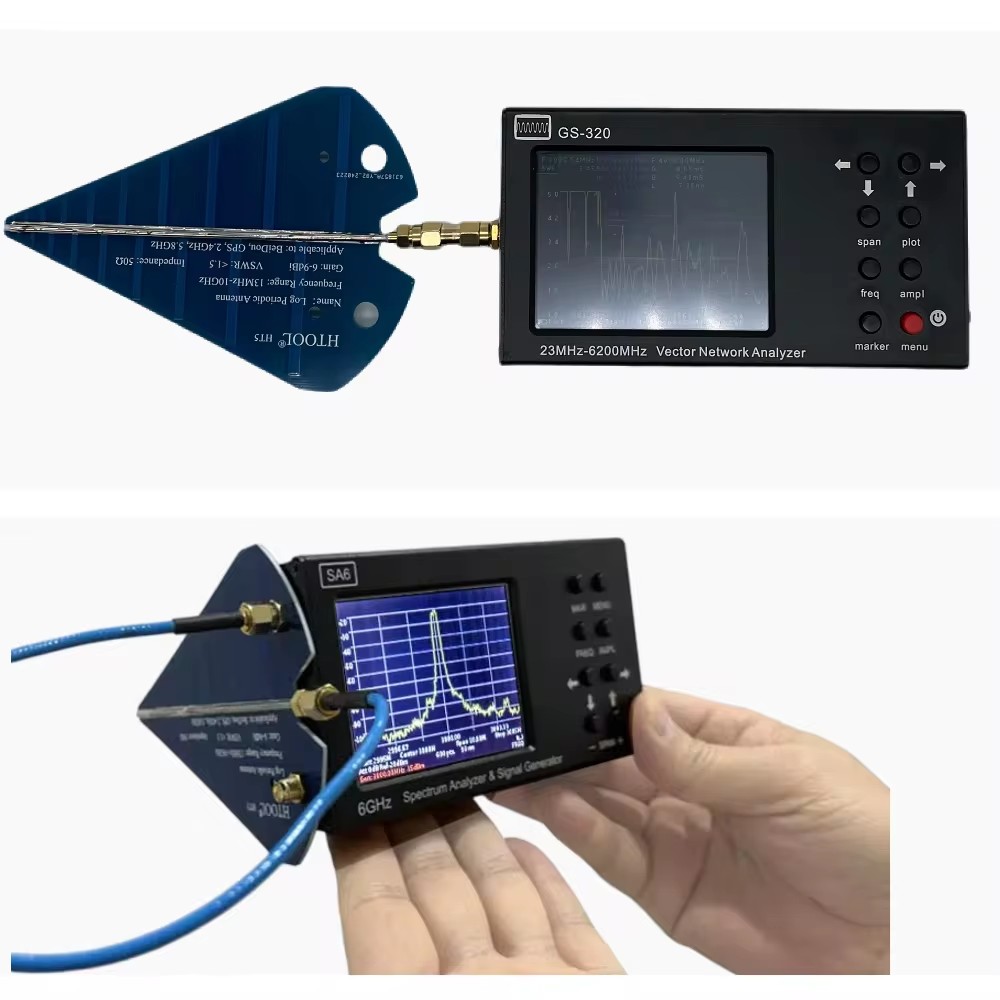 1300 MHz-10 GHz Mini Log Periodic Antenne HT5, 6–9 dB Verstärkung, horizontale/vertikale Polarisation, VSWR<1,5, SMA-Buchse, für Radarradio