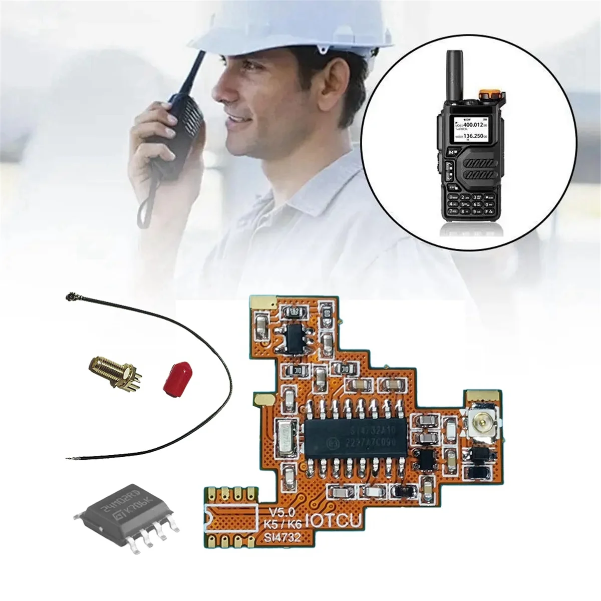 XFDE SI4732 V5.0 FPC Module+2M Chip Kit for Quansheng UV K5 K6 HF Shortwave Full Band Reception/Single Sideband Reception