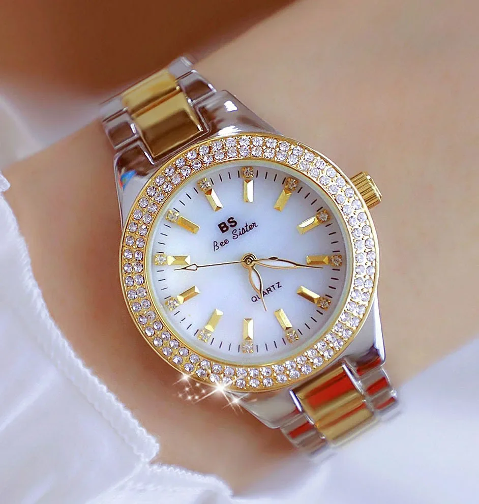 Frauen Uhr Klassische Licht Luxus Marke Temperament Wasserdicht Gold Metall Armband Damen Mode Quarz Armbanduhren Geschenk Nang