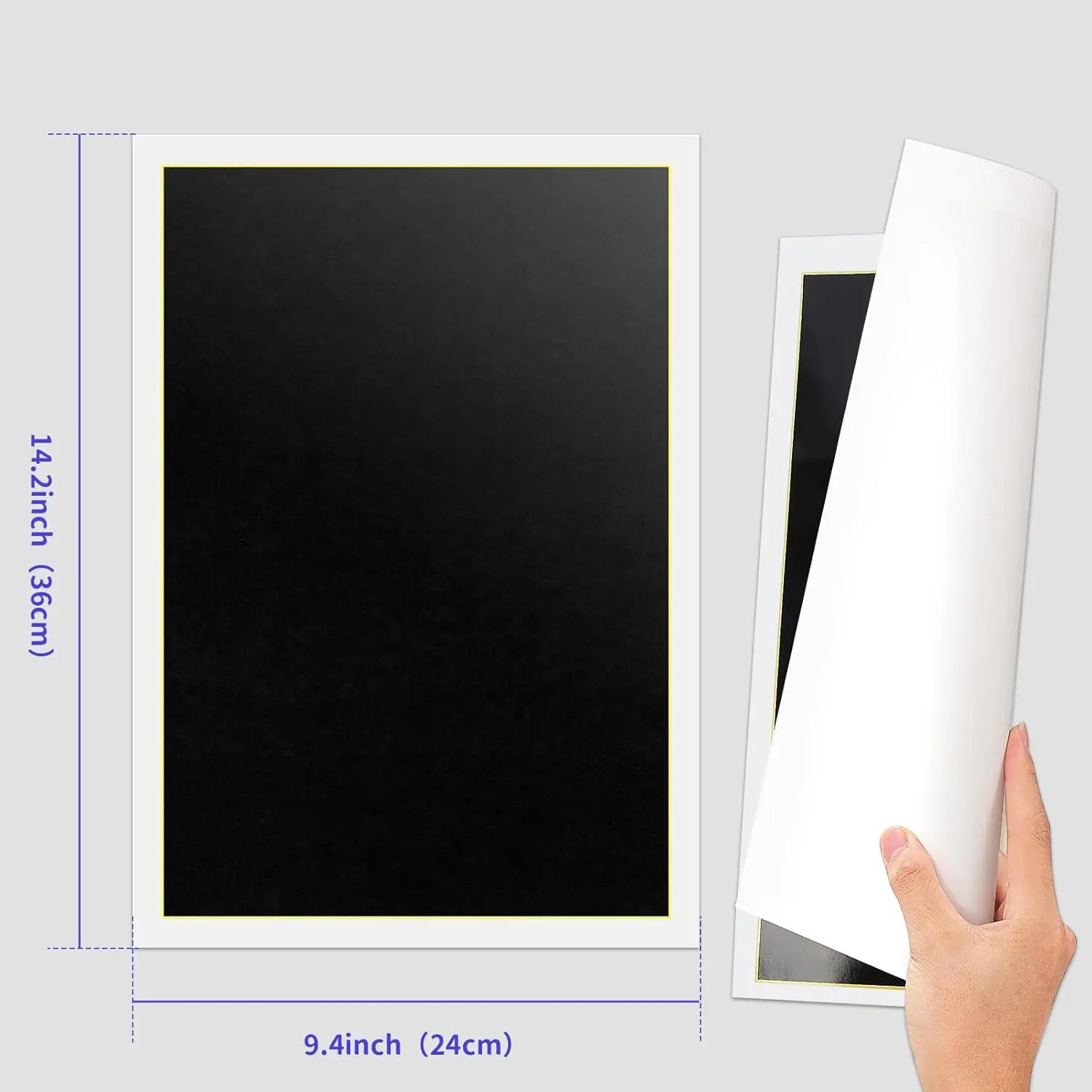 1/5 ชิ้น 14.2*9.4 นิ้วเลเซอร์แกะสลักเครื่องหมายกระดาษสีดําสําหรับเซรามิคแก้วโลหะเลเซอร์ตัดและแกะสลัก
