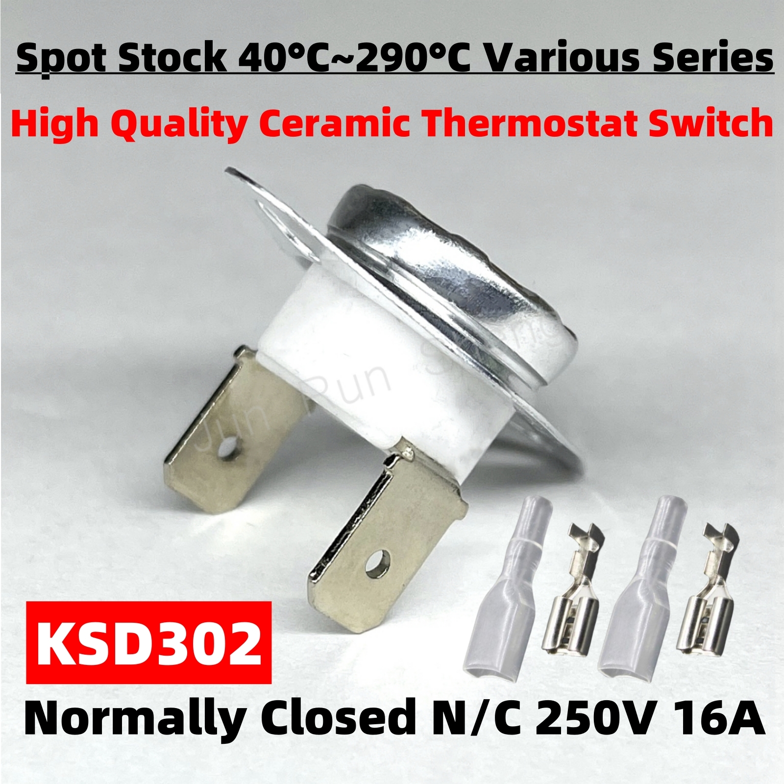 Bimetal Thermostat Switch Kit KSD302 KSD301 Normally Closed NC 40C~290C Temperature Controller 16A 250V Thermal Protector Sensor