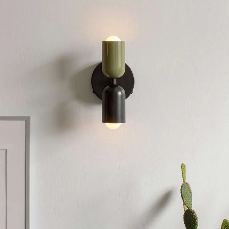 Lámpara de pared nórdica LED Simple Macaron, luces de pared para el hogar, luces interiores, dormitorio, mesita de noche, estudio, decoración para sala de estar, accesorios de iluminación