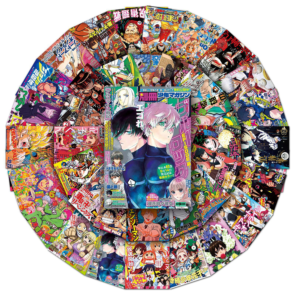 10/30/51pcs 어린이를위한 믹스 애니메이션 스티커 원피스 Jujutsu Kaisen 드래곤 볼 포스터 스티커 DIY 자동차 벽 멋진 만화 데칼 장난감