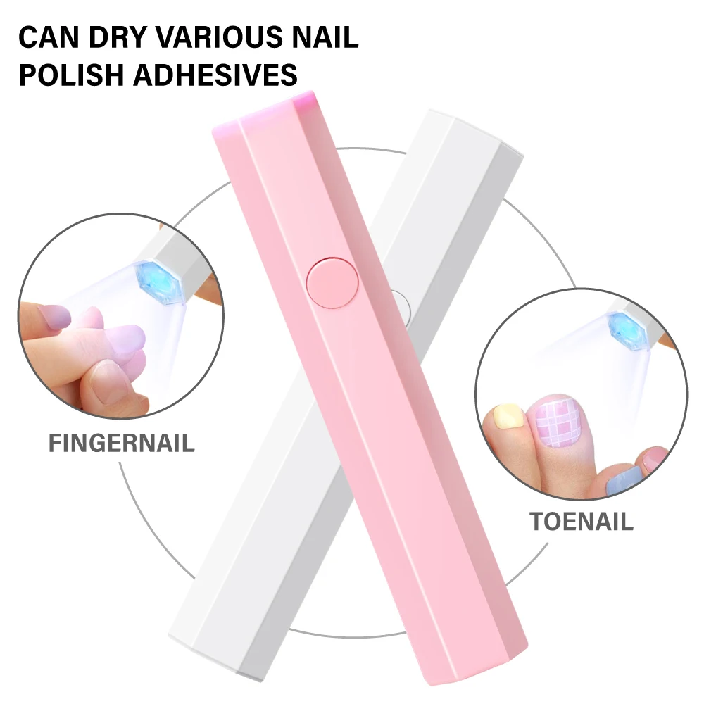 Mini lámpara de uñas portátil de mano para todos los esmaltes de Gel, máquina secadora de uñas USB de secado rápido, lámpara de uñas LED UV, Mini linterna con bolígrafo